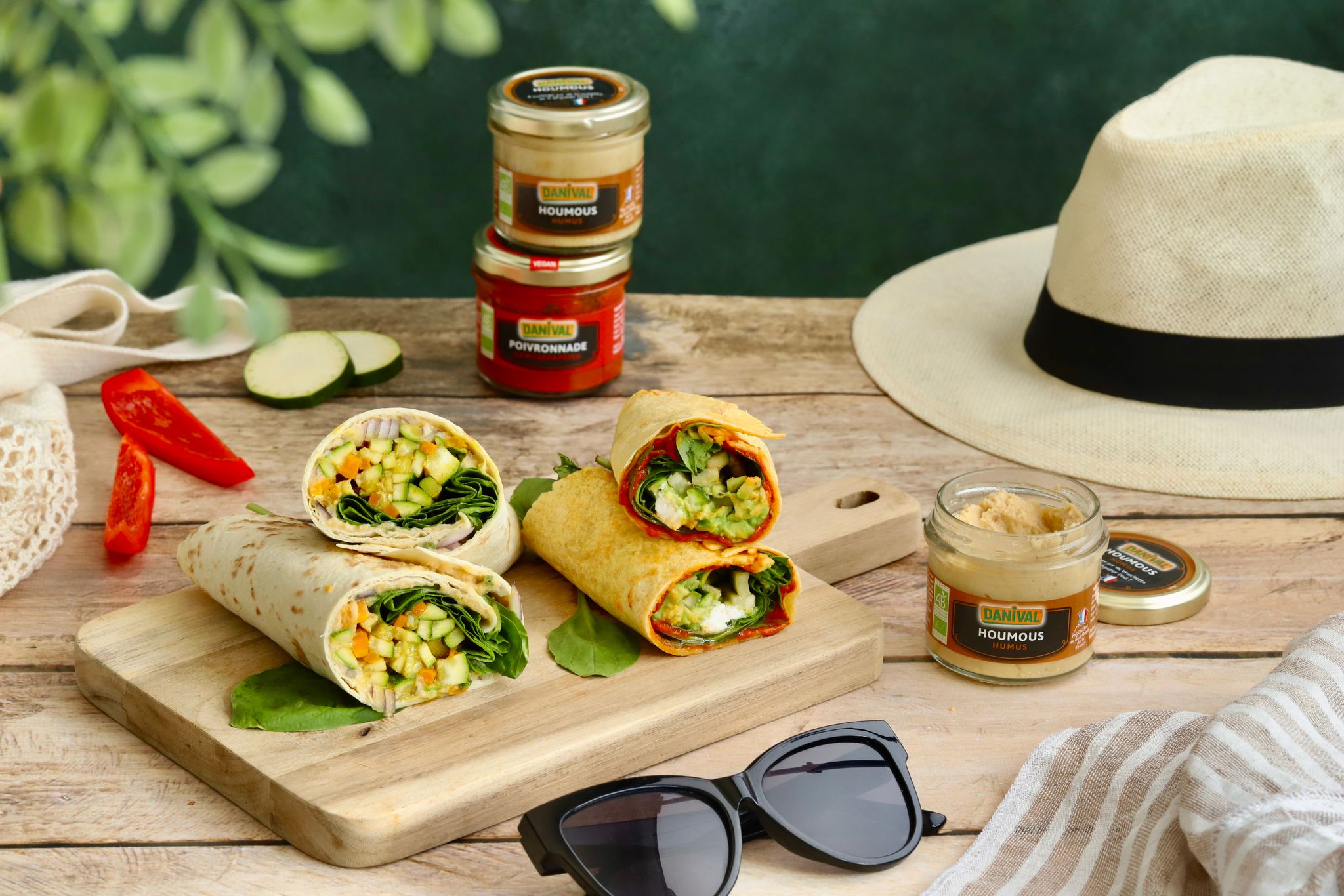 Wraps aux légumes grillés et houmous Danival